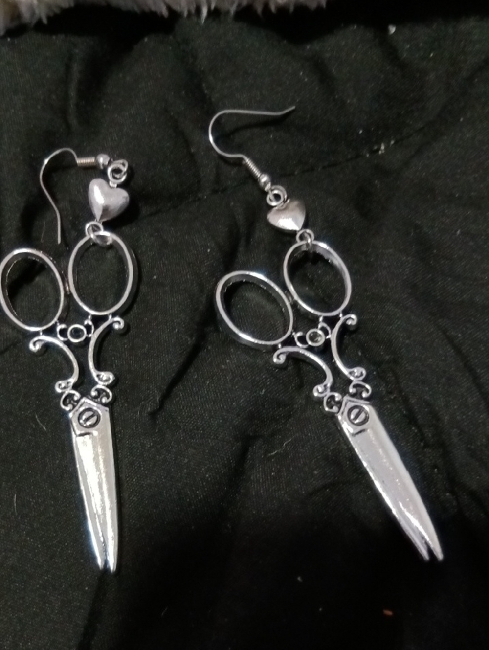 Silver Scissor Dangle Earrings - Women's Jewelry